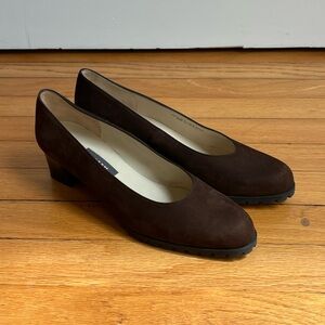 Vintage Bally Ringo Brown Suede Leather Pumps